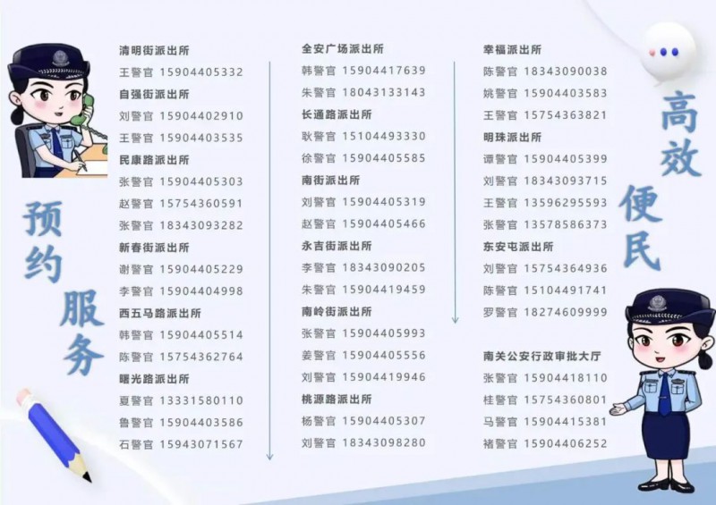 长春市南关区各派出所户籍业务咨询电话号码大全